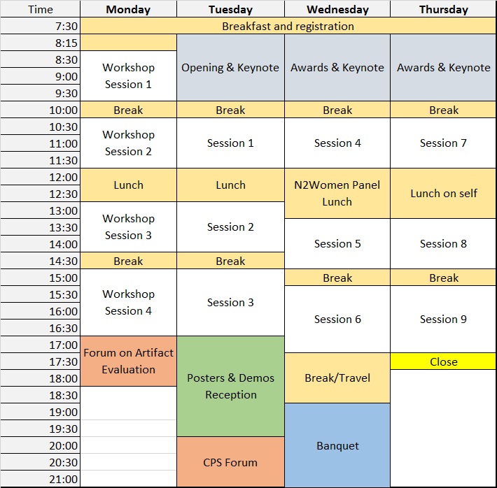 Daily schedule